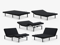 Collage showing four adjustable positions of the Ascension® Ultra Adjustable Power Base on a light gray background.
